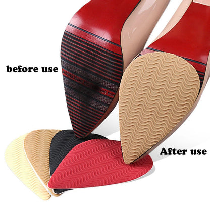 Rubber Shoe Sole Protector - Wear-Resistant Non-Slip Forefoot Mat, Self-Adhesive High Heel Cushion Pads