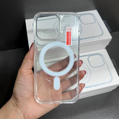Transparent Magnetic MagSafe Case - Shockproof Original Style Cover for iPhone 17 Air 16 15 14 13 12 11 Pro Max