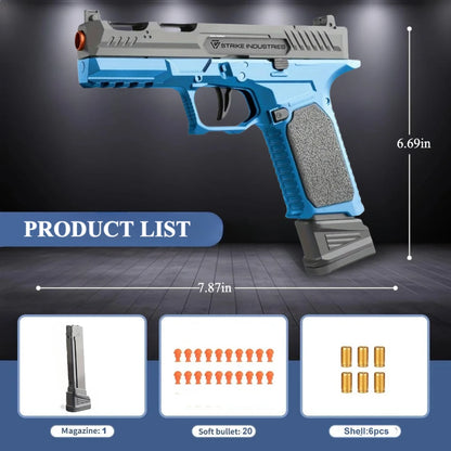 SIG17 Shell Ejecting Toy Gun – Blowback Soft Bullet Pistol with Continuous Firing Action for Kids Gift