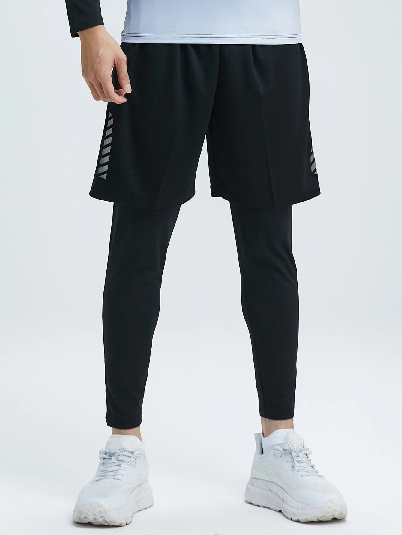 Men’s 2-Piece Sports Set — Tight Cycling & Fitness Shorts, Quick-Dry, High-Elasticity Running & Training Compression Pants
