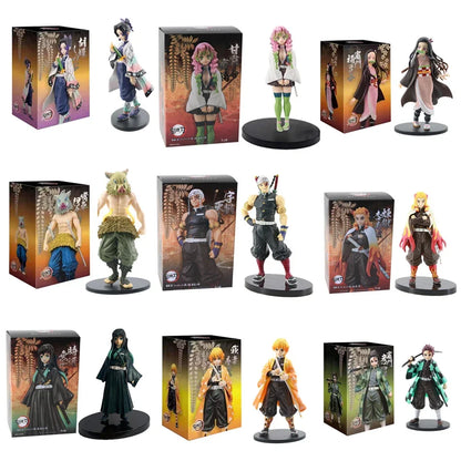 Anime Demon Slayer Kimetsu No Yaiba Action Figures – Tanjirou, Nezuko, Zenitsu & Inosuke PVC Model Toys