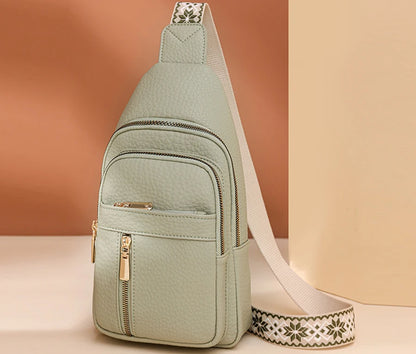 2024 New Women's PU Leather Chest Bag – Fashion Crossbody Shoulder Bag, High-Quality Casual Sac à Main