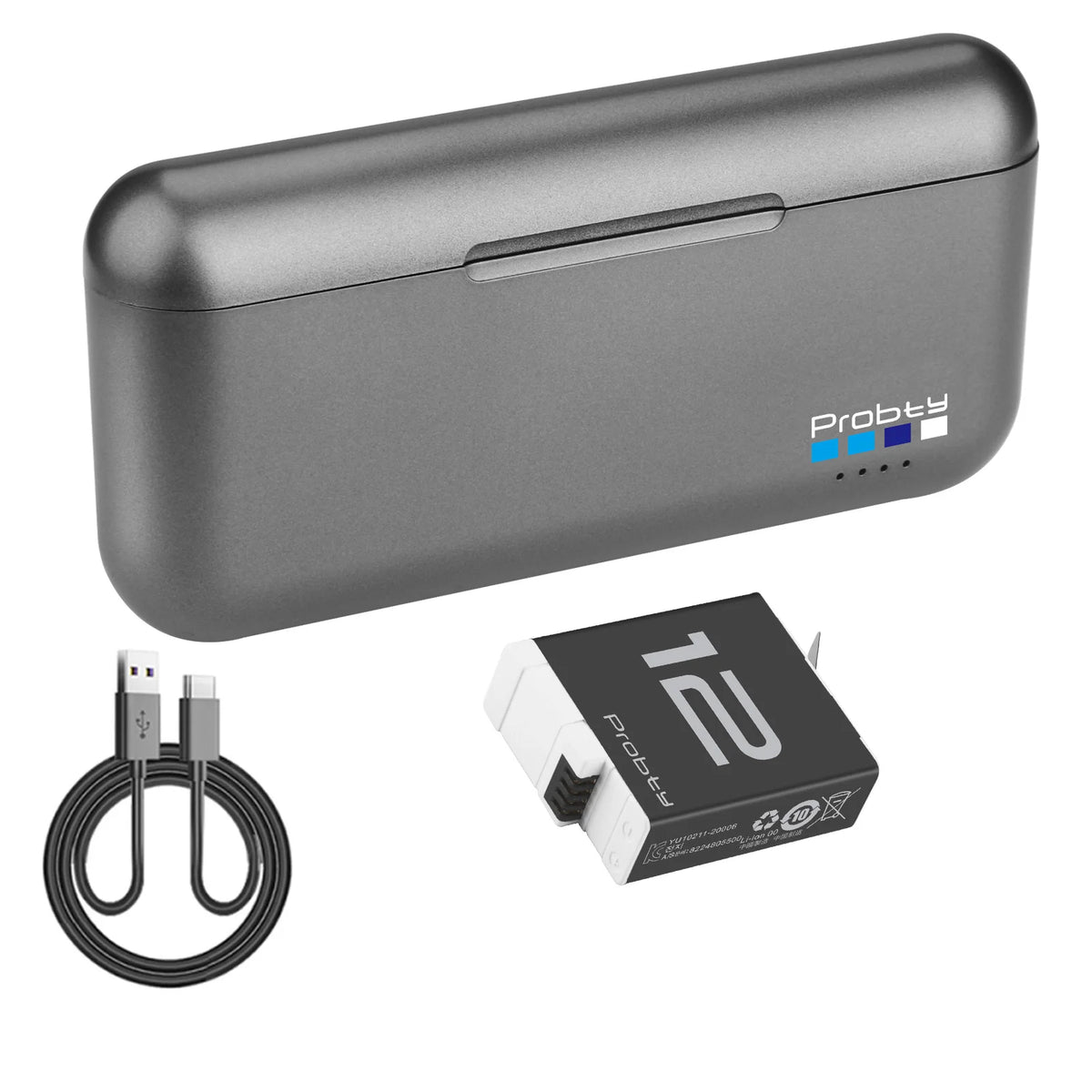 GoPro Enduro Battery 1850mAh & 3-Channel Charger - Replacement Batteries for HERO 9/10/11/12 Action Cameras