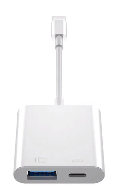 Lightning to USB OTG Converter Adapter – For iPhone, Supports Mouse, Keyboard, U Disk, Camera & Card Reader Data Transfer