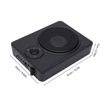 Powerful 8-Inch Ultra Thin Car Subwoofer with Metal Cover - 12V 600W Active Under Seat Car Subwoofer for Deep Bass
