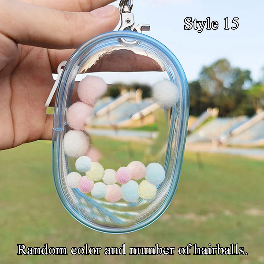 Transparent Jewelry Organizer Box – Plastic Storage Pouch with Keychain, Dustproof Case, Cute Doll Bag for Accessories