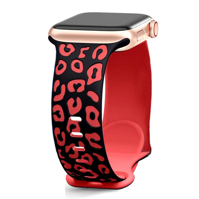 Engraved Silicone Strap for Apple Watch — 40mm-49mm Band Compatible with Series 4-10, SE & Ultra 2