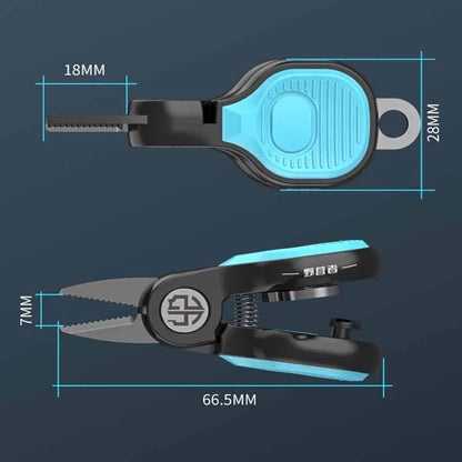 Portable Stainless Steel Fishing Lure Scissors - Serrated PE Line Cutter with Telescopic Buckle