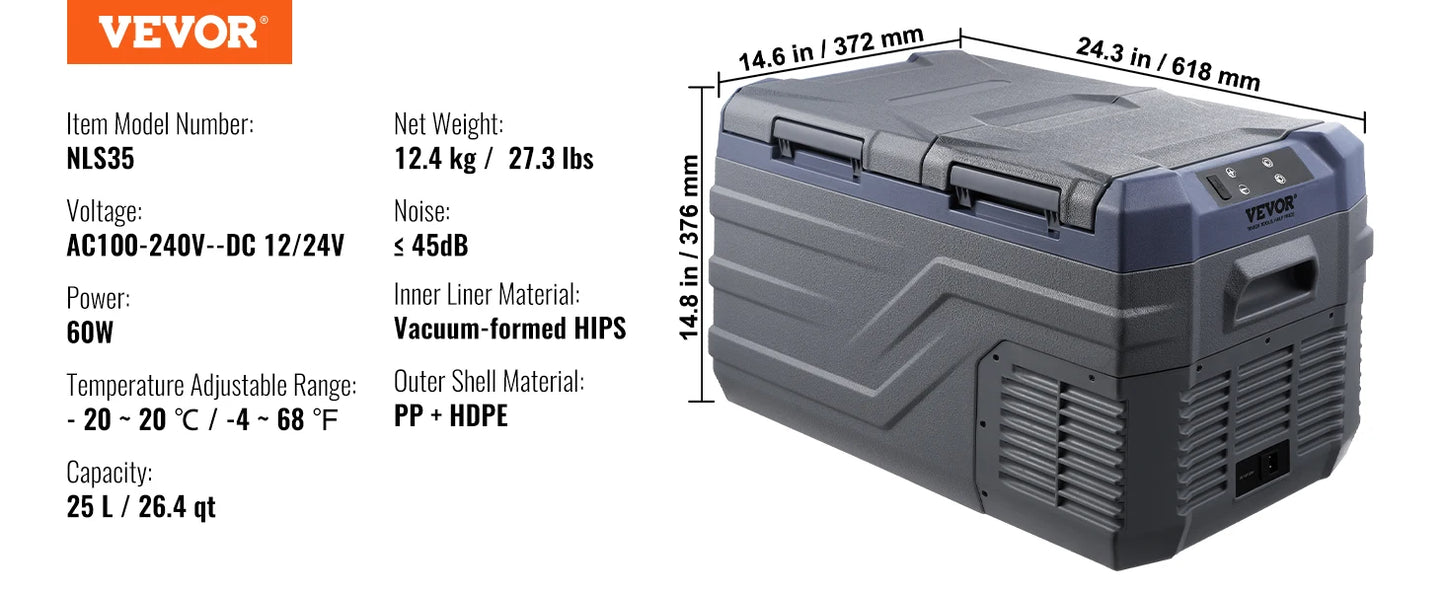 SucceBuy Portable Car Refrigerator — 8L–75L Single & Dual Zone Fridge with Bluetooth Temperature Control for Camping & RV