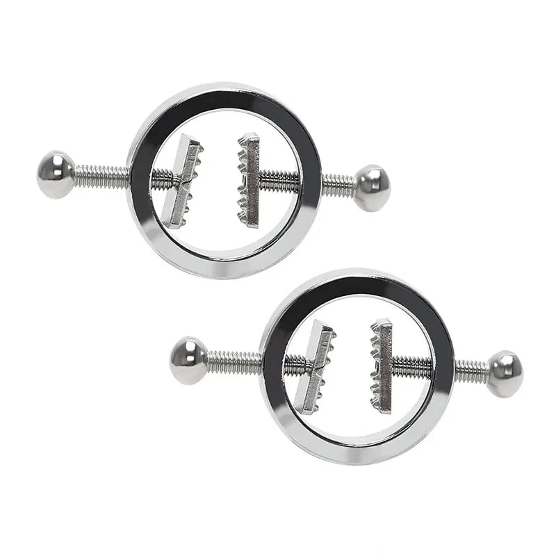 Stainless Steel Adjustable Nipple Clips — Erotic Breast Stimulation, Bondage Restraint Fetish BDSM Sex Toy for Women