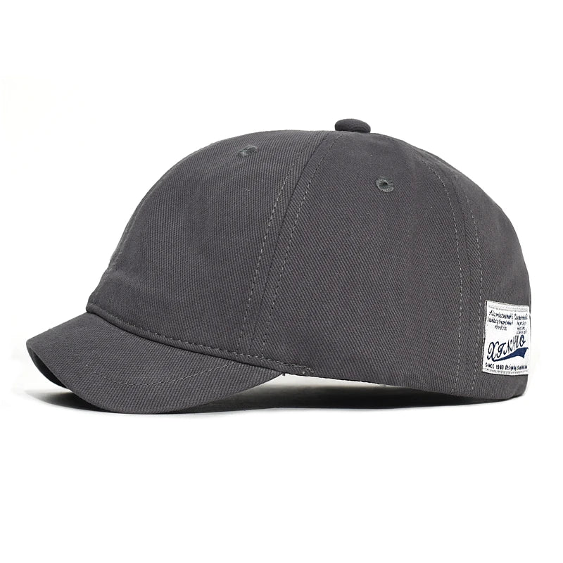 Men's & Women's Short Brim Cotton Baseball Cap – Vintage Casual Dad Hat, Adjustable Trucker Style with Nylon Fastener Tape