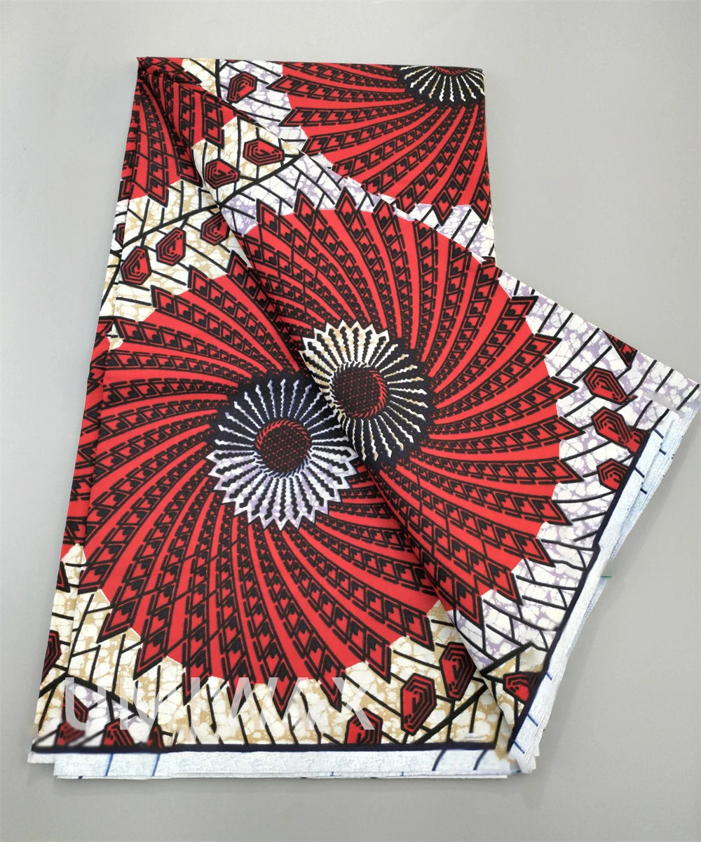 African Real Wax Print Fabric - 100% Cotton Nigerian Ankara Sewing Material for Party Dresses