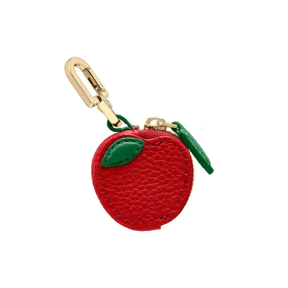 Mini Cherry & Strawberry Coin Purse – Cute PU Leather Keychain Bag for Earphones and Small Storage, Korean Style