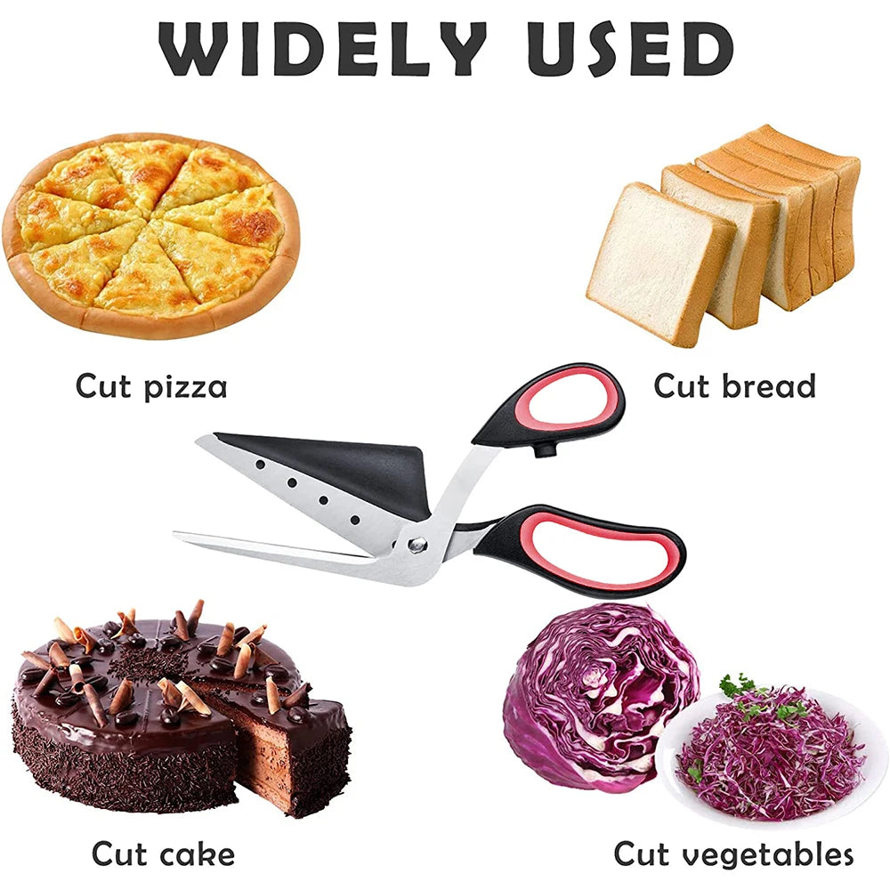Pro Pizza Scissors - Sharp Stainless Steel Blade, Detachable Cutter, Easy Pizza Cutting Spatula Slicer Tool