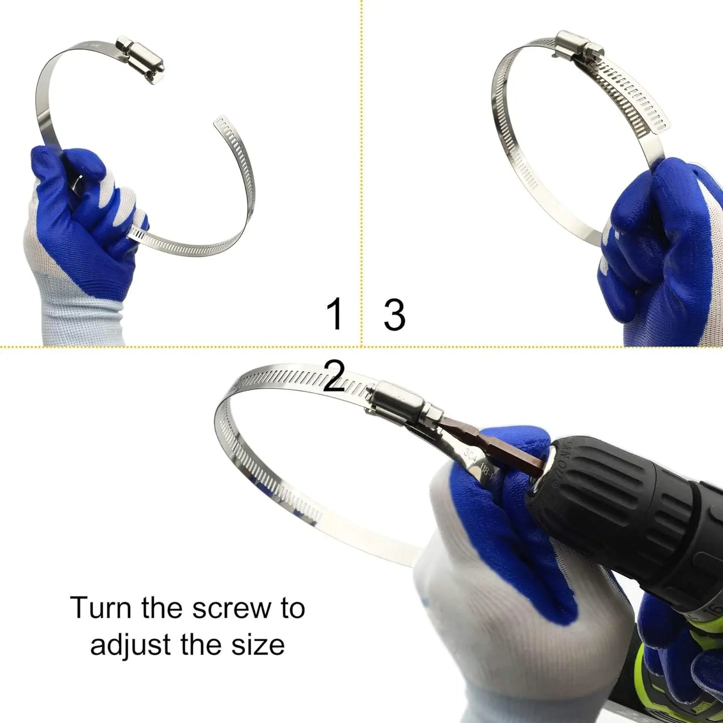 Adjustable 6mm-1400mm Hose Clamp — 304 Stainless Steel Fuel Line, Dryer Vent, Air Duct & Automotive Pipe Clip