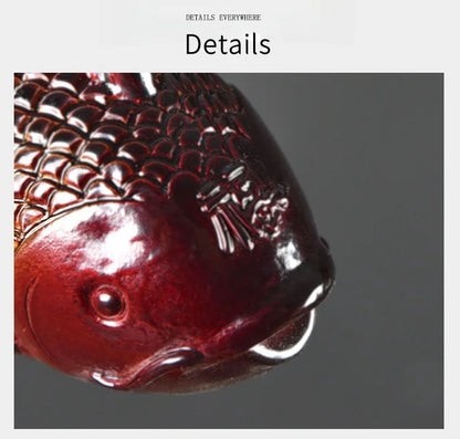 Colour-Changing Koi Carp Tea Table Ornaments – Creative Zen Desktop Decorations, Two Fish Report Happiness Teaware Accessories