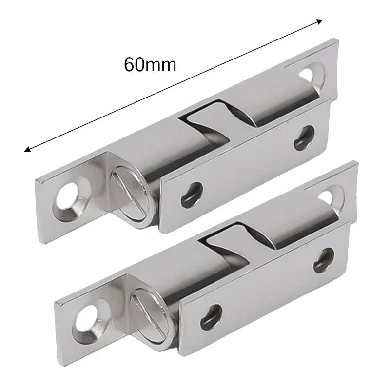 5/1pcs Furniture Door Ball Latch | Brass Double Roller Spring Ball Catch, Adjustable Tension Latch for Cabinets & Closets