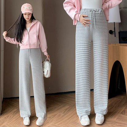 M-4XL Women’s Maternity Radish Pants – Cotton Fleece Ankle-Length Corduroy Sweatpants, High Waist Autumn Pregnancy Trousers