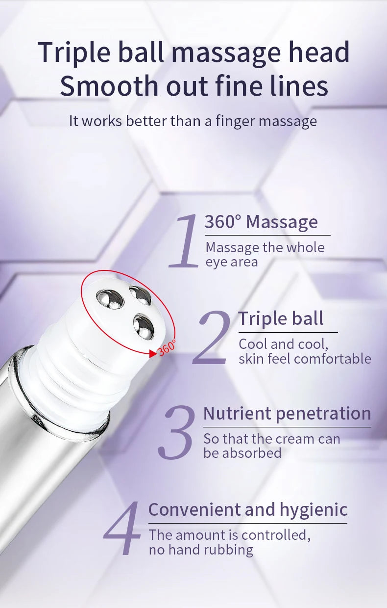 O'CHEAL Anti-Wrinkle Eye Cream Roller – Dark Circle & Puffiness Reducer with Hyaluronic Acid for Anti-Aging Skin Care