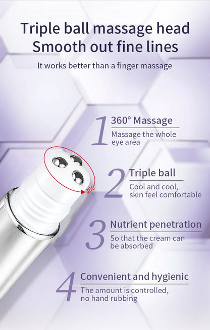 O'CHEAL Anti-Wrinkle Eye Cream Roller – Dark Circle & Puffiness Reducer with Hyaluronic Acid for Anti-Aging Skin Care