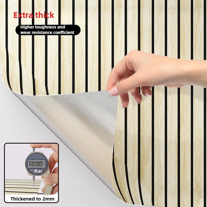 Thick Brown Grid Peel and Stick Wallpaper – Waterproof Faux Plaid Wall Covering, Moisture-Proof Self-Adhesive Decor for Walls & Ceilings