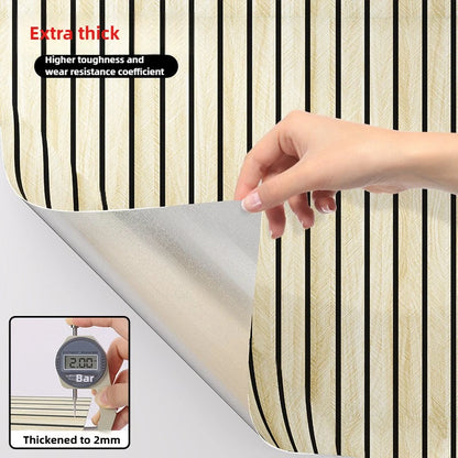Thick Brown Grid Peel and Stick Wallpaper – Waterproof Faux Plaid Wall Covering, Moisture-Proof Self-Adhesive Decor for Walls & Ceilings