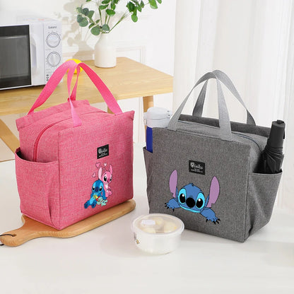 Stitch Insulated Lunch Bag – Waterproof Oxford Cloth with Aluminum Foil, Portable Reusable Square Tote for Work, School, and Picnic