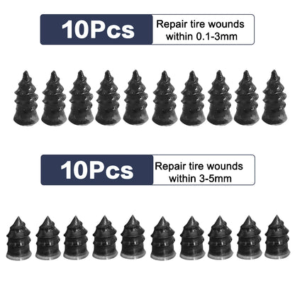 10/30PCS Car & Motorcycle Tyre Repair Nail Set – Universal Rubber Puncture Repair Tool for Truck, Scooter & Bike Tires