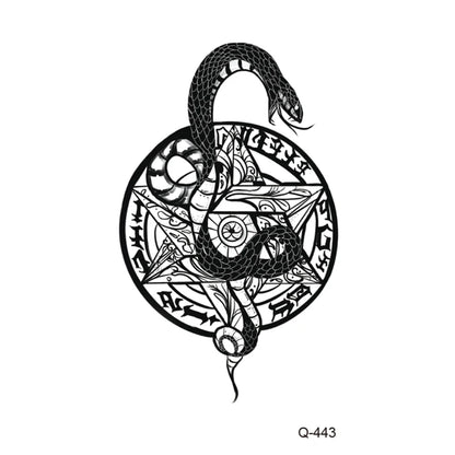 Waterproof Temporary Tattoo Stickers - Mini Black Rose, Butterfly, Arrow, Flower, Wings, Maori, and Snake Designs for Wrist and Neck