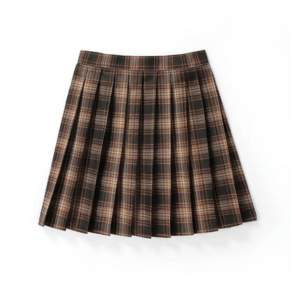Women’s High Waist A-Line Skirt – Summer Harajuku Style Black Mini Pleated School Girl Uniform