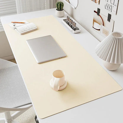 PU Leather Desk Mouse Pad – Waterproof Non-Slip Gaming & Office Keyboard Mat, Solid Color Computer Desk Mat Protector