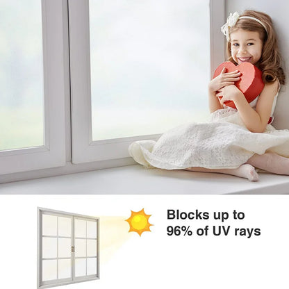 Frosted Glass Window Film - Sun Blocking Tinting Film for Home, Non-Adhesive Static Cling Bathroom Door Covering