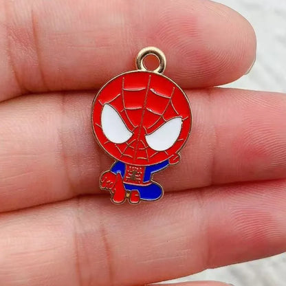 10-Piece Cartoon Alloy Drop Charms - DIY Jewelry Making Pendants for Earrings, Keychains & Creative Accessories