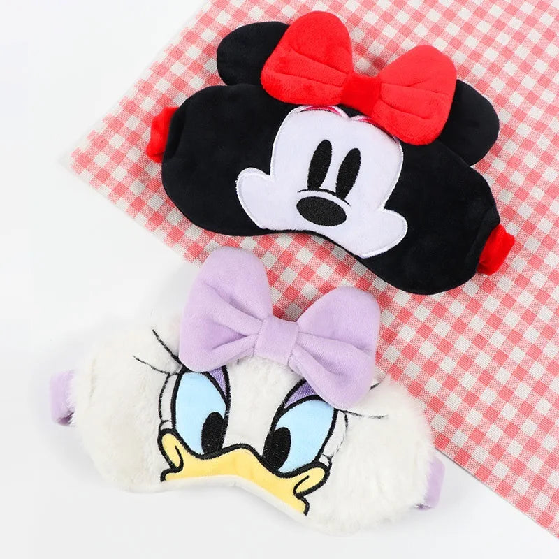 Disney Mickey Mouse Plush Eyeshade – Soft Minnie Cartoon Sleep Mask for Travel, Cute Anime-Inspired Eye Cover Gift for Comfortable Rest