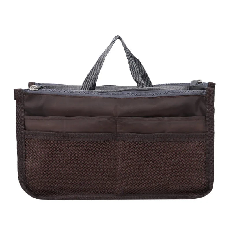 Women’s Nylon Makeup Organizer Insert Bag – Large Capacity Travel Cosmetic Handbag Liner & Tote Purse Organizer for Ladies