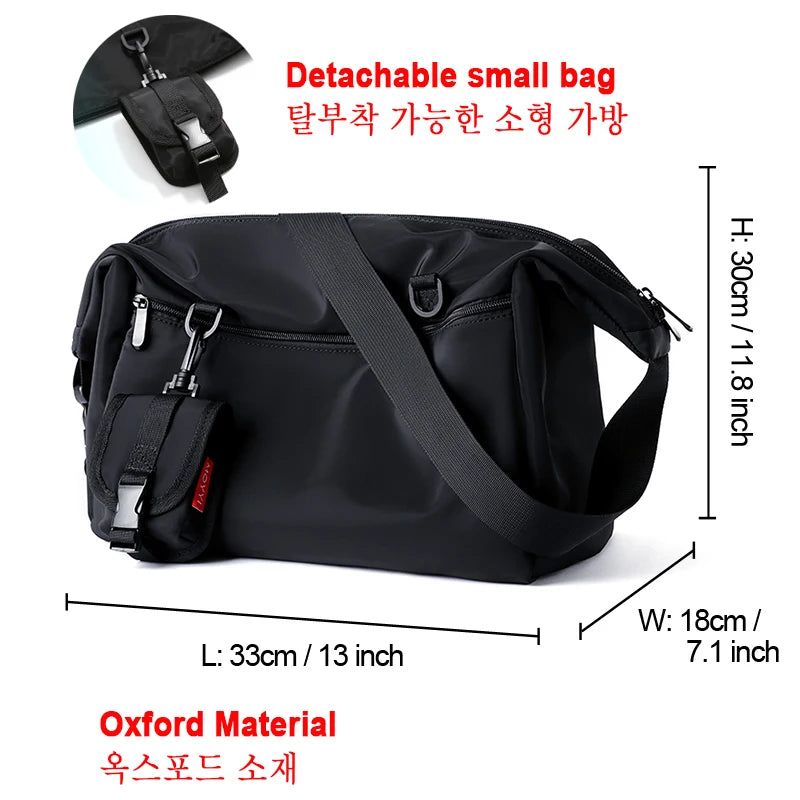 MOYYI INS Korean Style Waterproof Nylon Messenger Bag – Large Unisex Travel & Laptop Crossbody Shoulder Bag