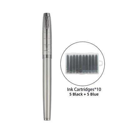 Luxury Gunmetal Fountain Pen - Stylish Metal Writing Pen with Mechanical Feel for Professional Use & Gifting