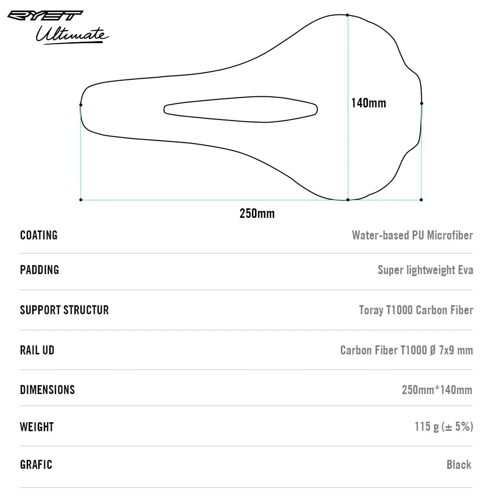 RYET Bicycle Saddle - Ultralight Full Carbon Racing Seat for Road Bike Cycling & Sports