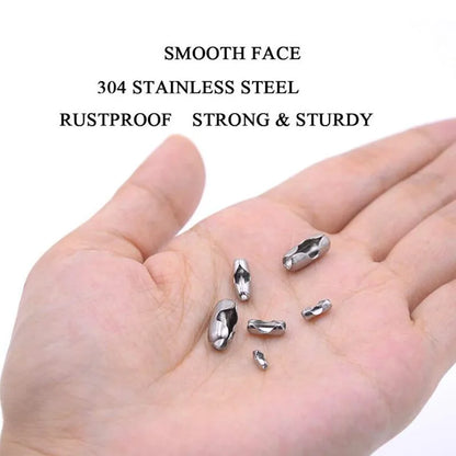 100PCS Stainless Steel Ball Chain Connectors - Blind Pull Cord Clasp Clips for 1.5mm to 3.2mm Beaded Chains