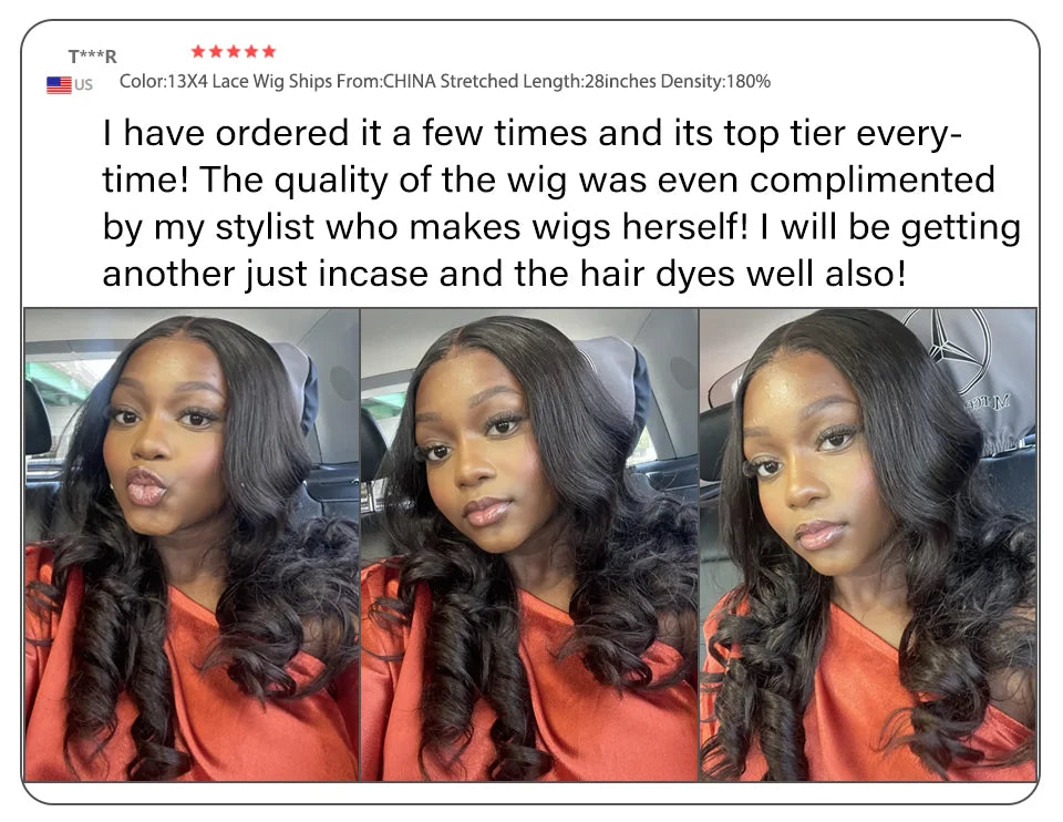 13x4/13x6 Body Wave Transparent Lace Front Wig – HD Bling Hair, 180% Density Human Hair, 4x4 Lace Closure for Women
