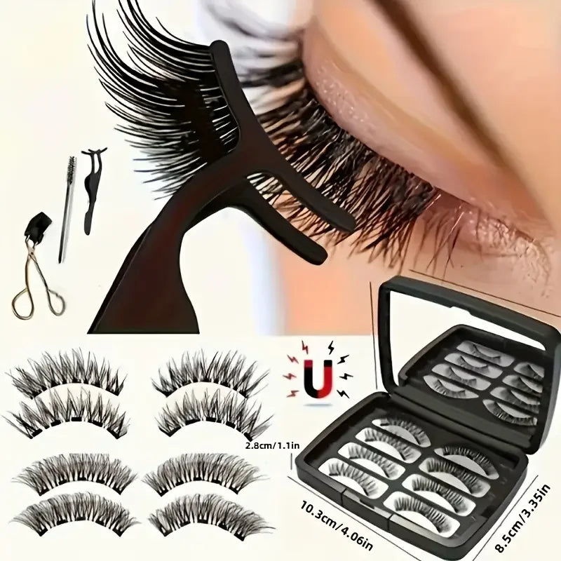 Easy-to-Apply Magnetic False Eyelashes Set – Reusable, No Glue, Natural Curl & Volume, Beginner-Friendly