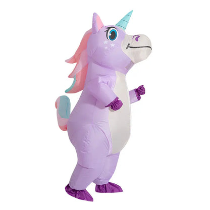 Pink Inflatable Unicorn Costume – Full-Body Anime Cosplay with Blower for Adults, Funny Party & Halloween