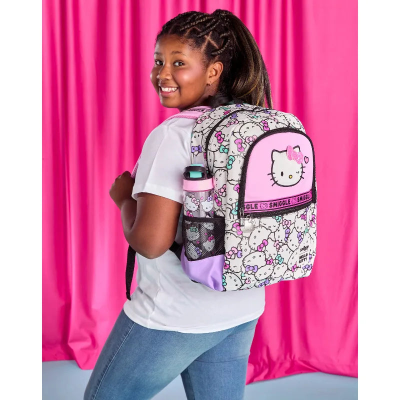 Sanrio Hello Kitty Elementary School Backpack — Ultra-Lightweight Kids Backpack with Pen Box and Lunch Bag, Reduce Burden, Perfect Gift for Girls