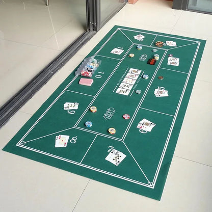 180x90cm Non-Woven Casino Tablecloth – Texas Hold'em Poker Game Mat for Home Party & Entertainment