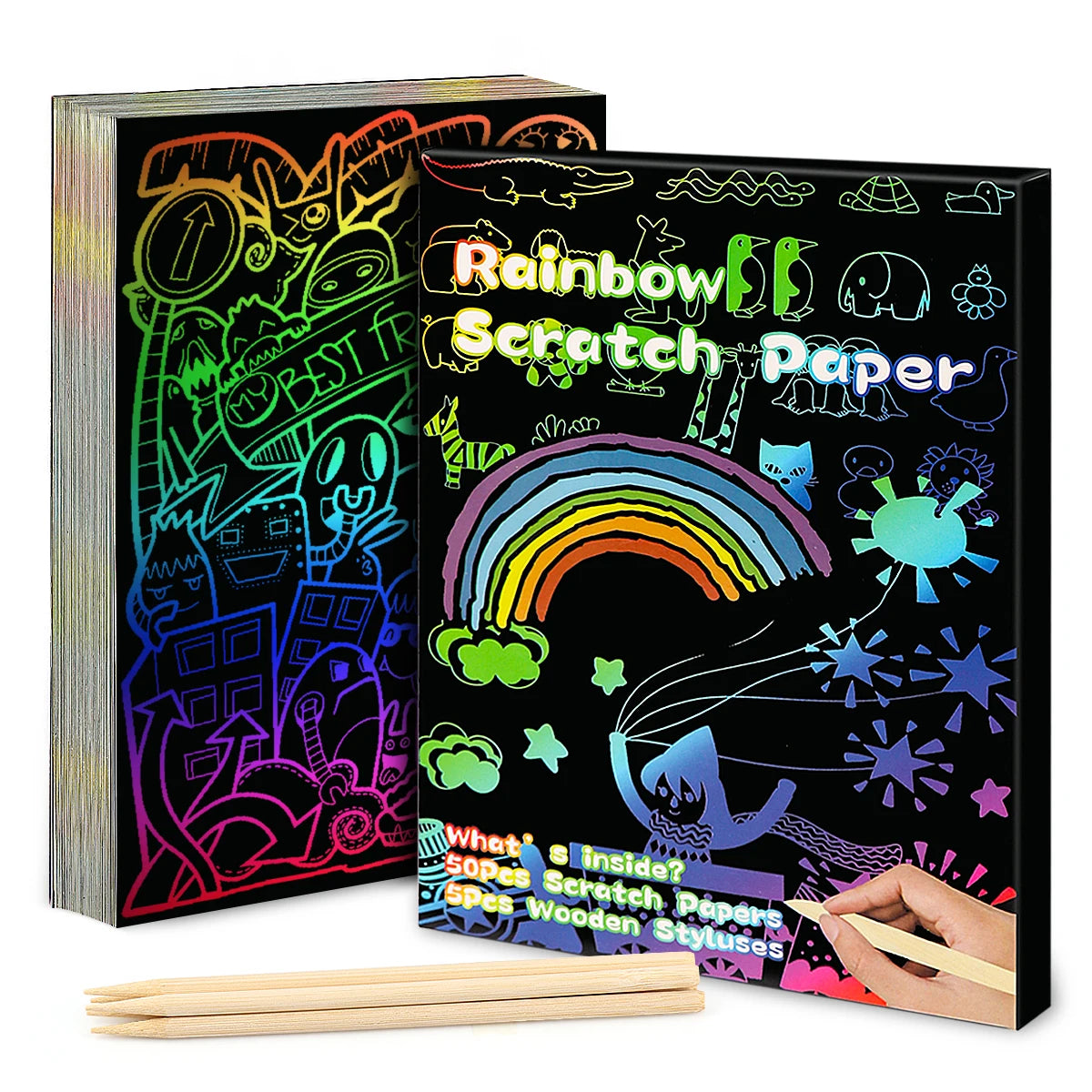 Dazzling Scratch Painting Kit – Parent-Child Interactive Handmade Art & Note Cards