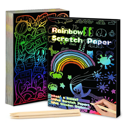 Dazzling Scratch Painting Kit – Parent-Child Interactive Handmade Art & Note Cards