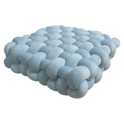 Knotted Square Cushion – Nordic Aesthetic Hand-Made Plush Pillow for Office Chair & Decorative Sleeping Back Support