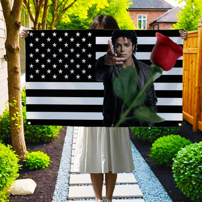 Michael Jackson Black Flag Tapestry - Decorative Wall Hanging for Bedroom, Garage & Home Decor