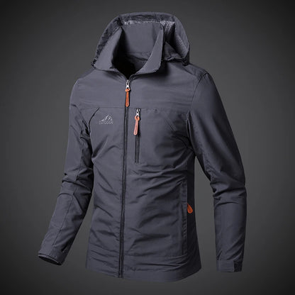 Men’s Waterproof Military Windbreaker Jacket - Hooded Autumn Outdoor Hiking, Biking & Casual Bomber Coat