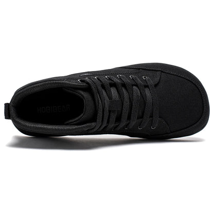 HOBIBEAR Mid-Top Barefoot Shoes – Unisex Wide Toe Canvas Sneakers for Walking & Outdoor